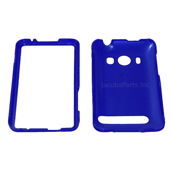 Blue Rubber Hard Case Snap On Cover for HTC EVO 4G  