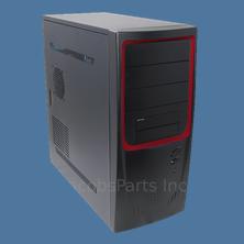 Catalyst ATX Mid Tower Steel Computer Case, Black/Red [INT 96 04R 