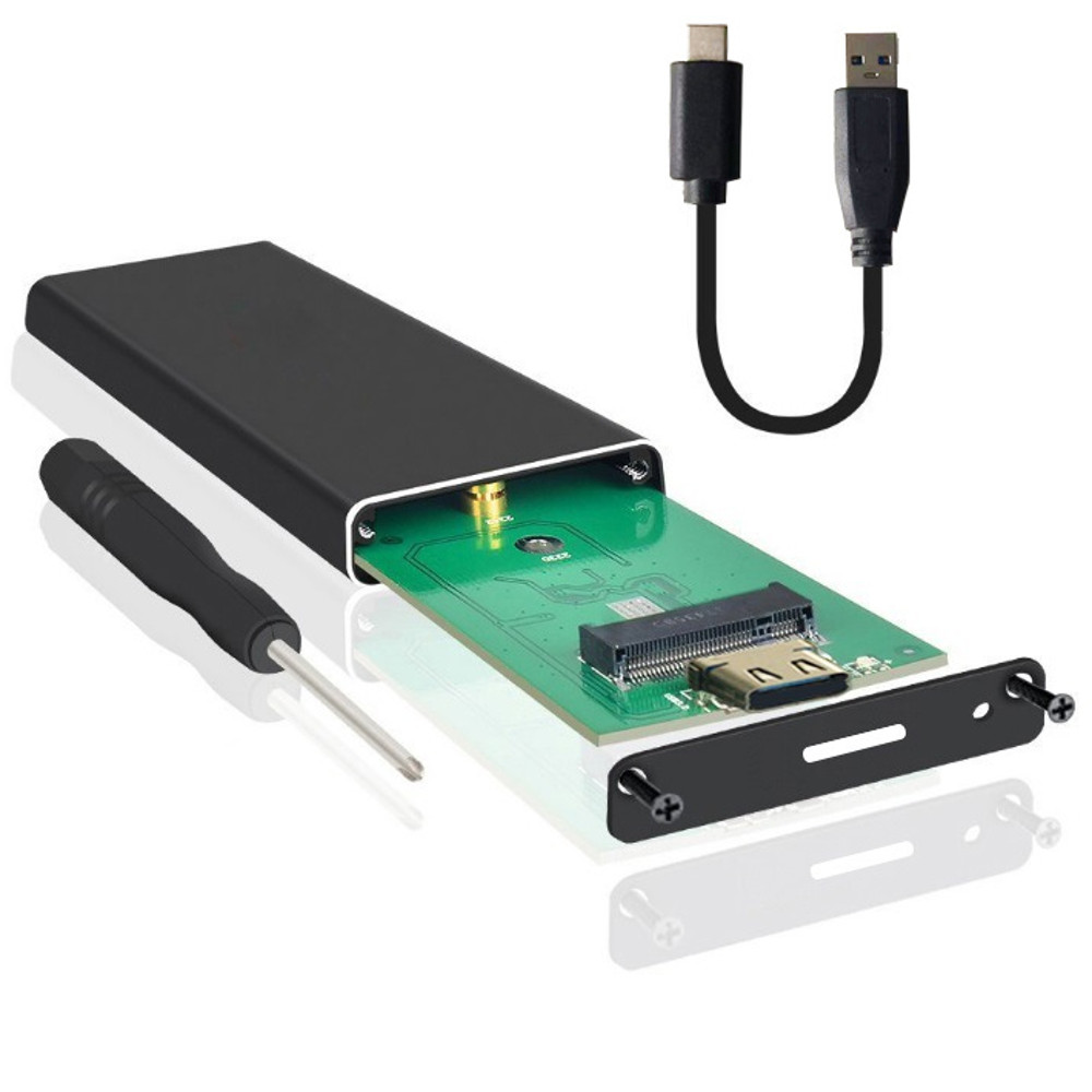 EasyULT Carcasa Externa para Discos Duros M.2 SATA a USB 3.0 SSD M.2,USB 3.0 UASP a SATA NGFF M.2 2230/2242/2260/2280 Key B o B & M SSD SuperSpeed Adaptador-Negro