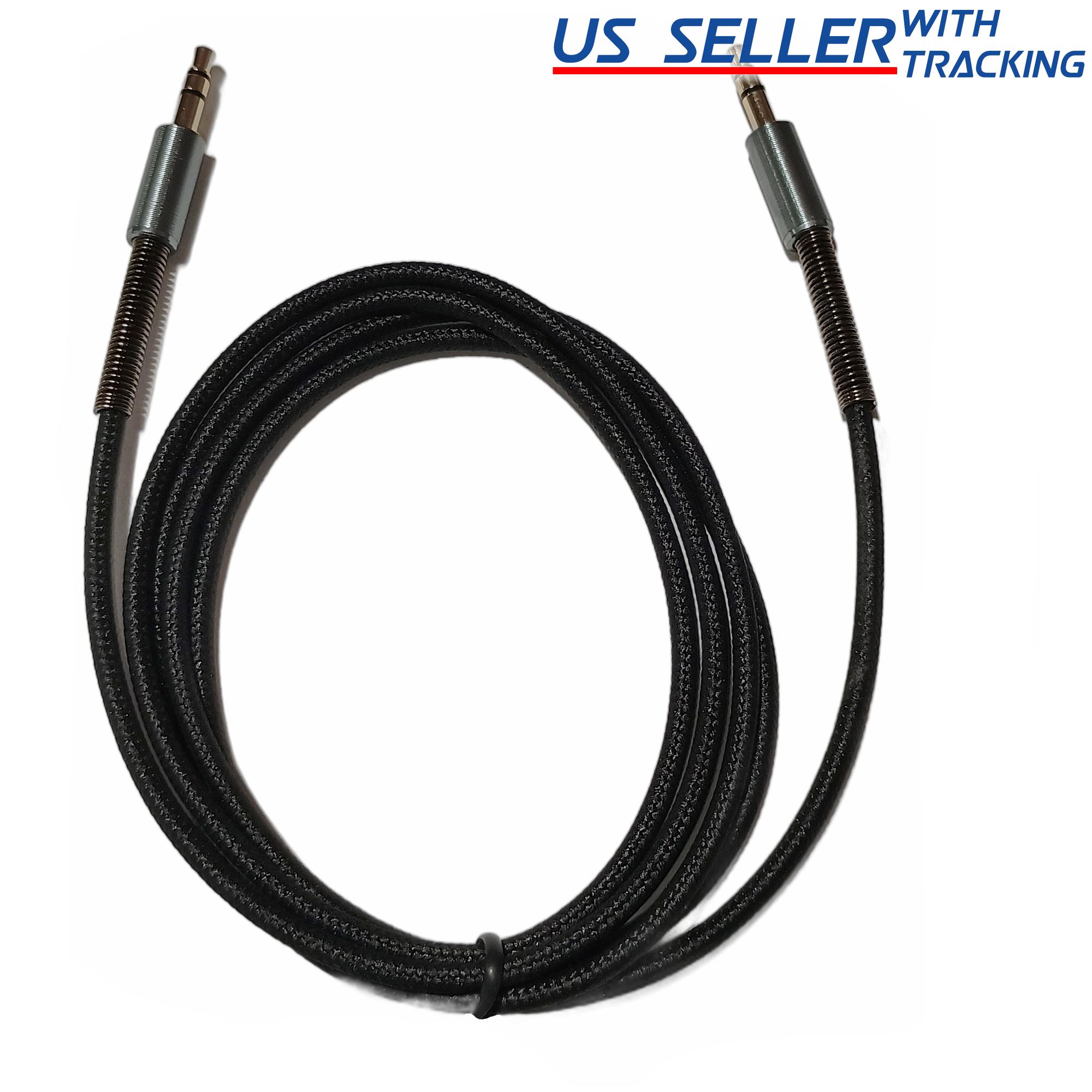 2x 3.5mm Braided 4ft Male to Male Stereo Audio AUX Cable Cord Spring Reinforced - Picture 3 of 6