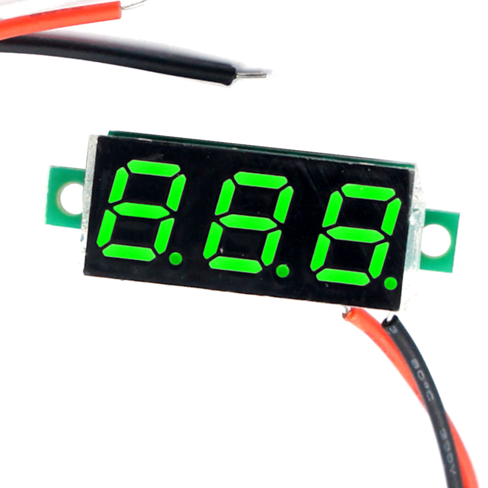 2-Wires Mini DC 2.5-30V Voltmeter LED Panel 3-Digital Display Voltage Meter 