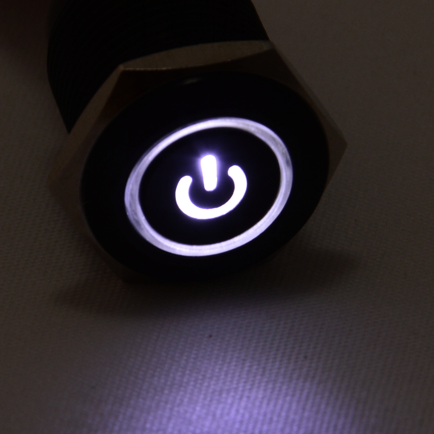 Interruttore Avviamento/Corno Barca 16mm Pulsante Momentaneo Metallo Nero Simbolo Alimentazione LED - Foto 24 di 28