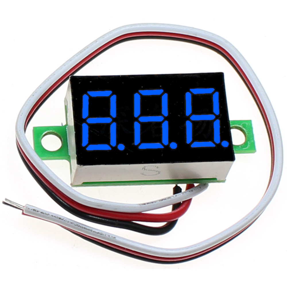 DC 0-30V Mini Digital Voltmeter Panel Volt Current Meter Tester W/ Wires LED 