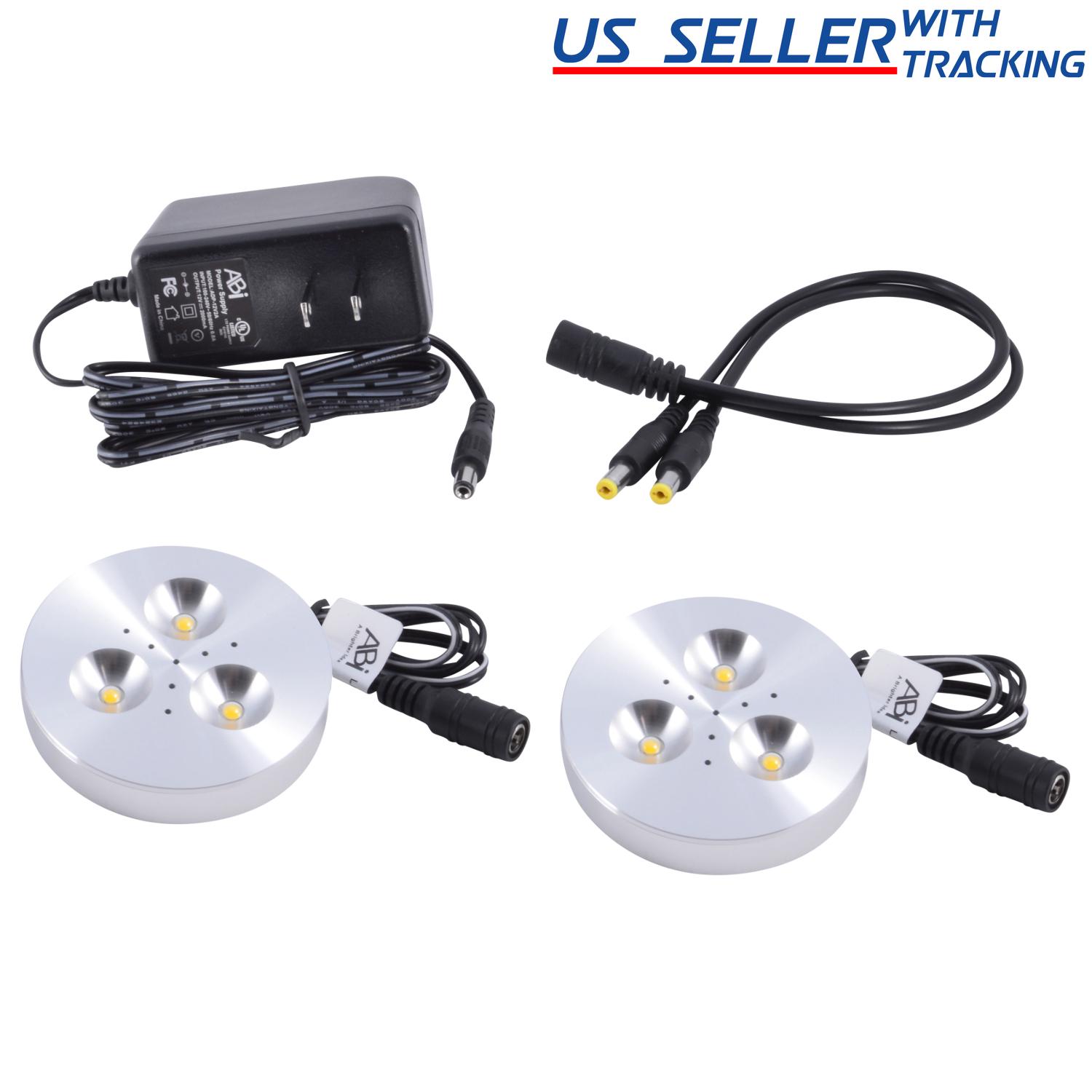 ABI 3W LED Puck Lights Elegant Machined Aluminum for Kitchen Bookcase Showcase - Picture 17 of 28