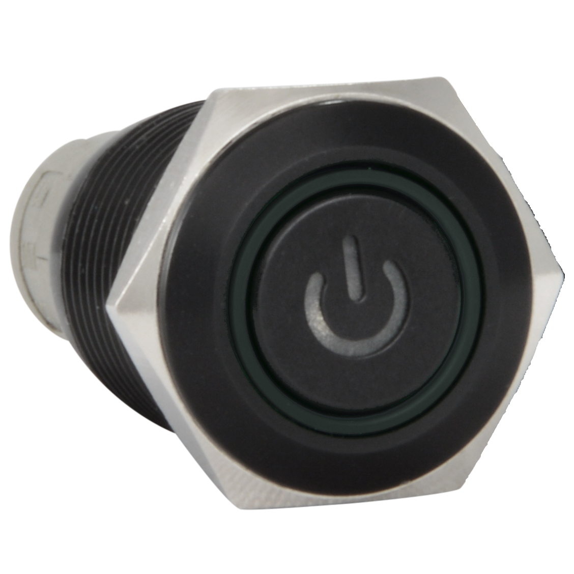 Interruttore Avviamento/Corno Barca 16mm Pulsante Momentaneo Metallo Nero Simbolo Alimentazione LED - Foto 14 di 28