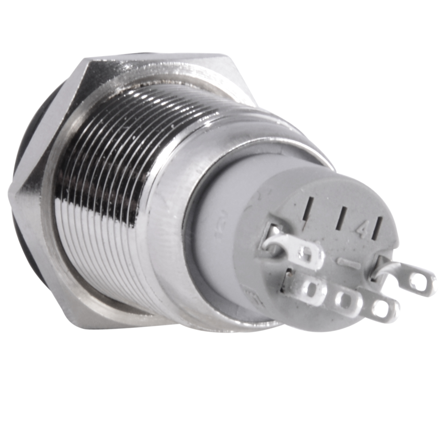 Interruttore Avviamento 5/8"/Corno Barca Pulsante Momentaneo Metallo Argento LED 16mm - Foto 9 di 40