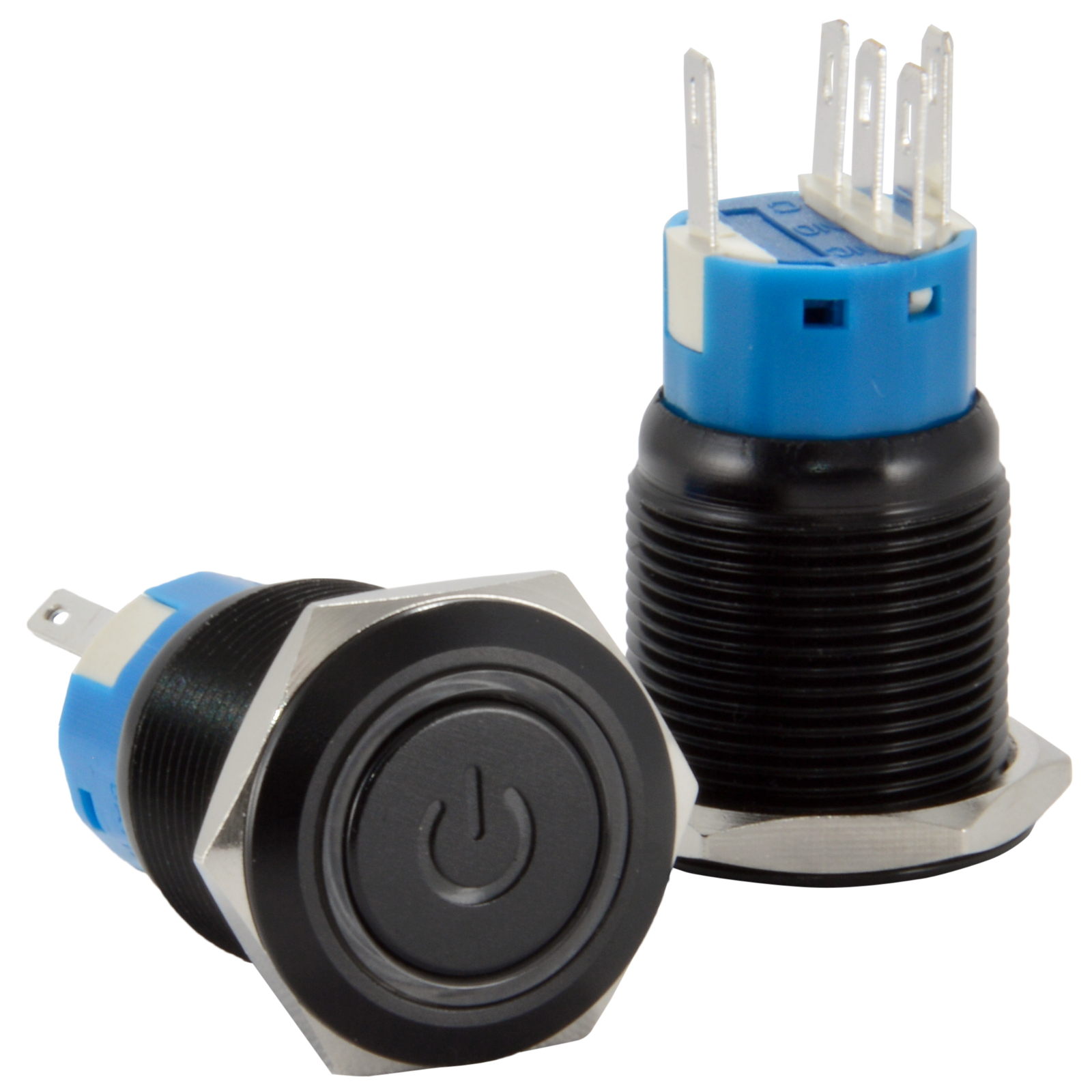 3/4" (19mm) Maintained Latching Push Button ON/OFF Switch Metal w/ Power LED - Picture 7 of 16