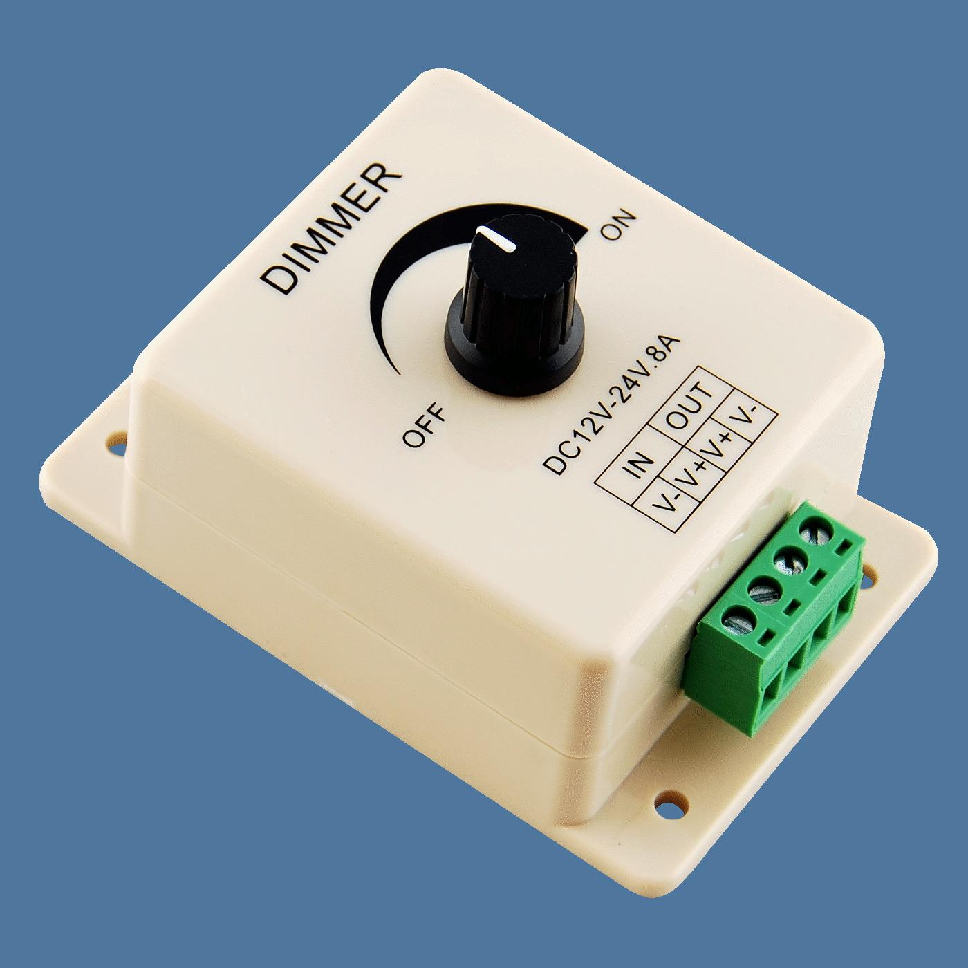 Manual Dimmer Switch for LED Strip Light, 12V 8A Mountable with