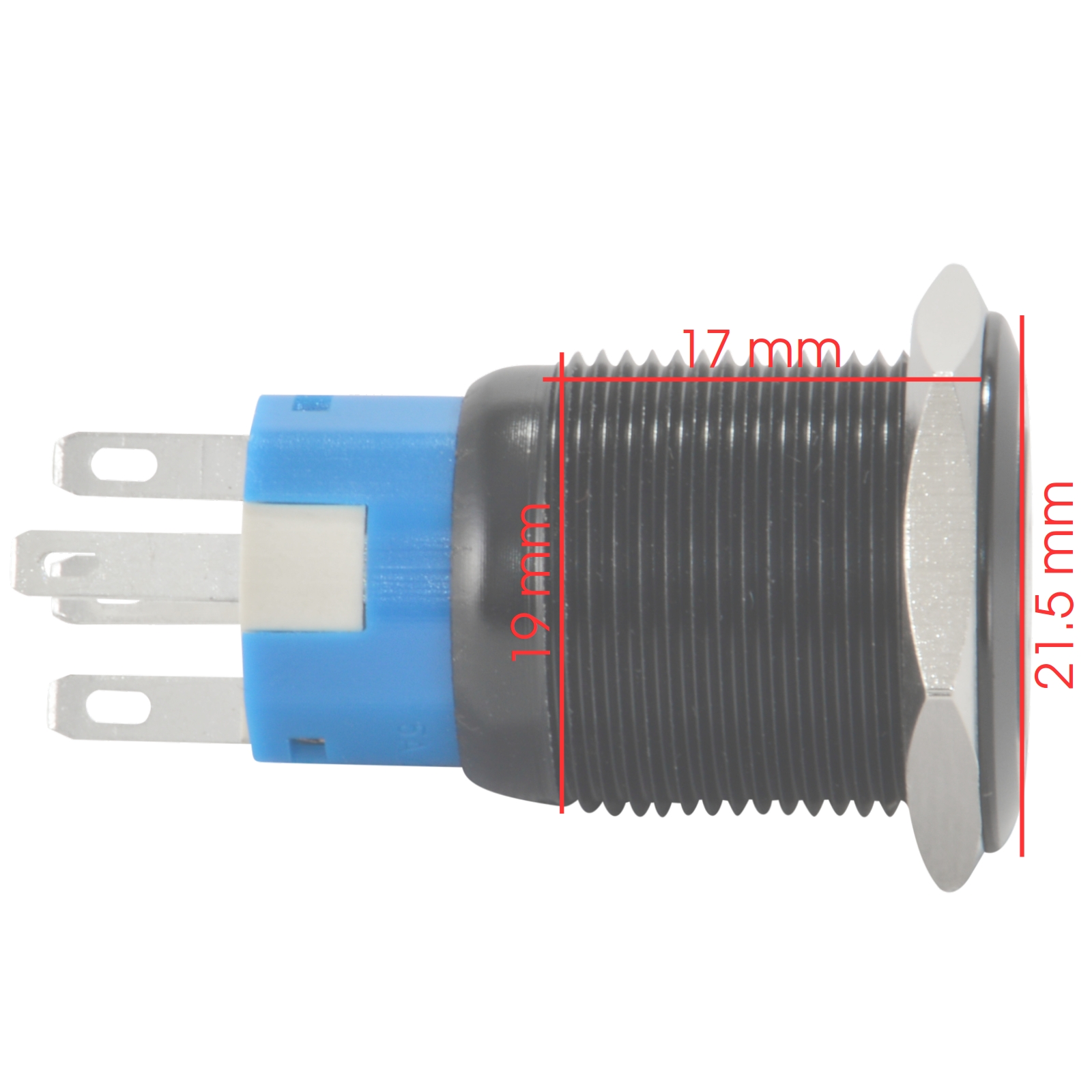 3/4" (19mm) Momentary Push Button Starter Switch / Boat Horn Metal w