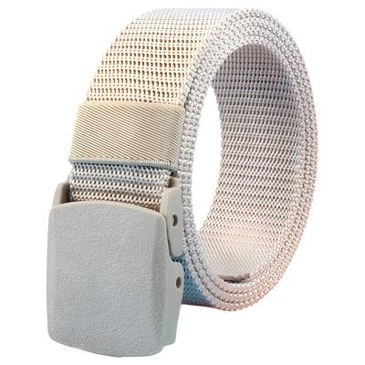 Heavy Duty Tactical Military Style Belt, Hypoallergenic Plastic Buckle, Beige