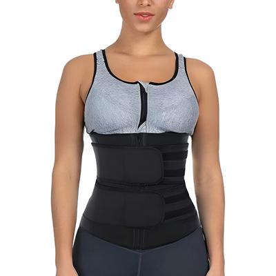 Women's Waist Trainer Workout Corset Cincher Dual Belt Neoprene Sweat Weight Loss Shaper, Large