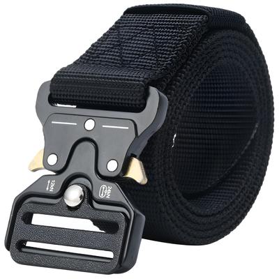 Quick Release Tactical Unisex Belt Heavy Duty Adustable Military Webbing Nylon, Black