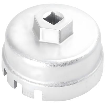 Oil Filter Removal Tool 64mm 14 Flute Wrench for Toyota, Lexus, Scion 1.8 Liter Engines, Silver