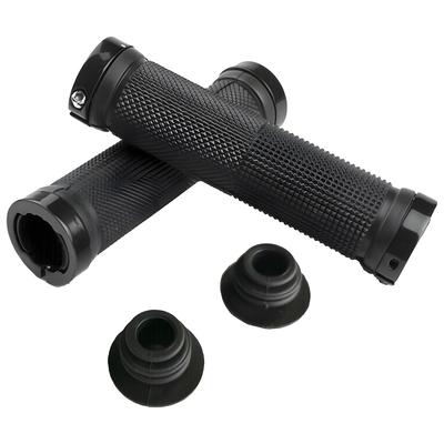 Double-Sided Aluminum Locking Bicycle Mountain Bike Handlebars Grips, Black