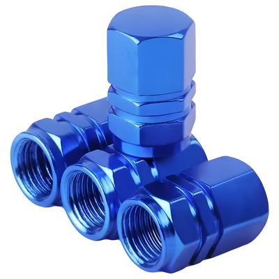 Tire Valve Stem Cap, Anodized Aluminum for Cars Trucks Motorcycles SUVs and Bikes, Blue