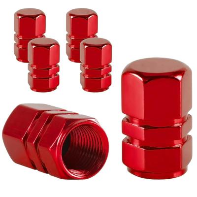 Tire Valve Stem Cap, Anodized Aluminum for Cars Trucks Motorcycles SUVs and Bikes, Red