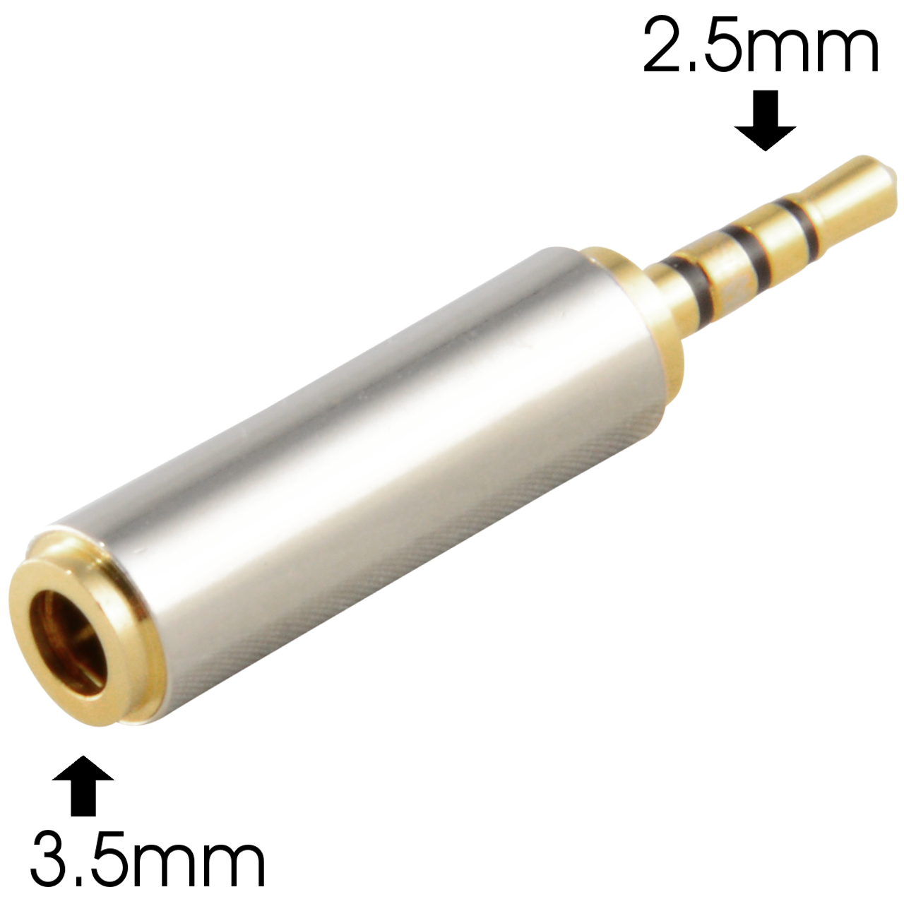 2.5mm Male to 3.5mm Female Stereo Audio Headphone Jack Adapter ...