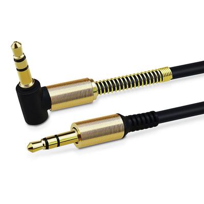 3.5mm AUX Cable Car Stereo Audio Auxiliary Headphone Jack Cord Right Angle Male to Male, 3ft (Black)