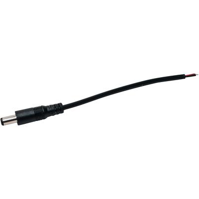 DC Power Pigtail Male Barrel Plug 6-Inch Wire 5.5mm x 2.1mm