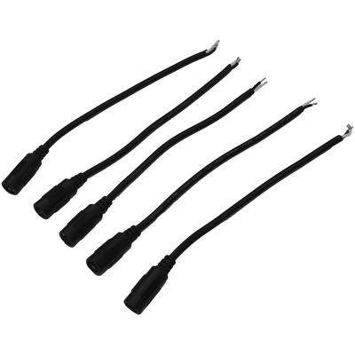 5-Pack 18AWG DC Power Pigtail Female Barrel Jack 6-Inch Wire 5.5mm x 2.1mm for LED Strip Light, CCTV Security Camera, DVR, and Other Low Voltage Applications