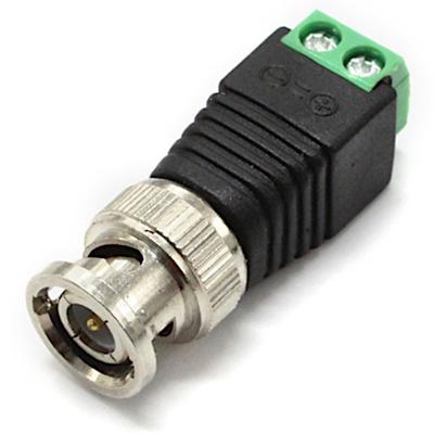 BNC Male Coaxial Balun Connector to Screw Terminals - Use CAT5 CAT6 Cable for CCTV Video Camera
