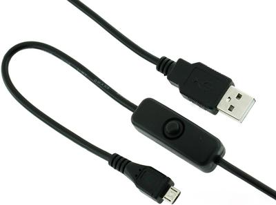 3A Micro USB Cable with On/Off Power Button Switch for Raspberry Pi & Phone Charging