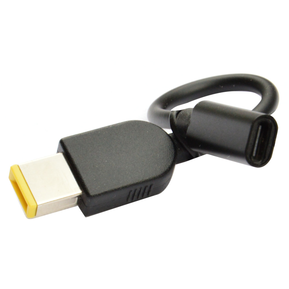 USB-C Type C Female Input to Square Tip for Lenovo ThinkPad IdeaPad Yoga DC Power Charge PD Trigger Adapter Cable