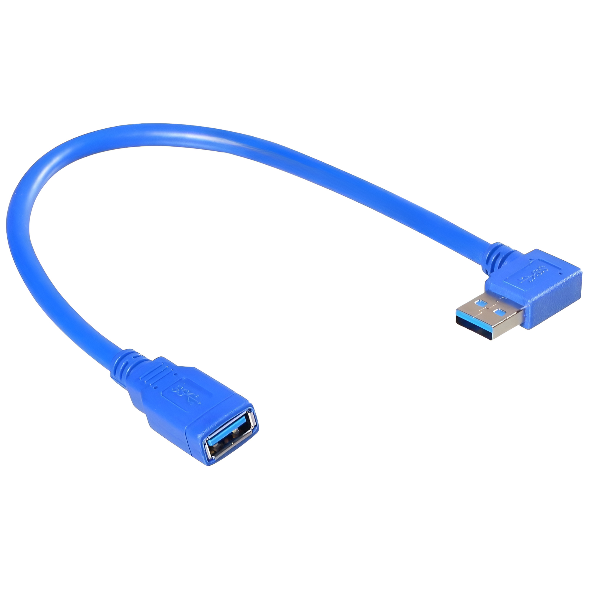 USB 3.0 Right Angle Male to USB 3.0 Female Extension Cable 1 FT