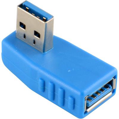 Right Angle USB 3.0 Male to Right Facing Female Vertical Extension Adapter