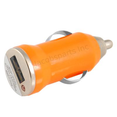 Mini Universal USB Car Charger DC Power Adapter, 5V 1A, Orange