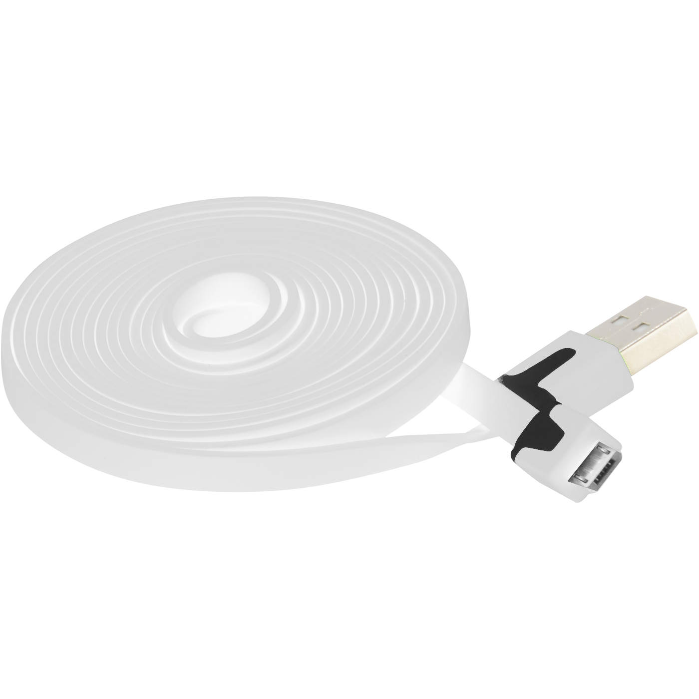 Extra Long 6 FT Flat Micro USB Data Charger Cable for Samsung, Motorola, HTC Nokia, LG (White)