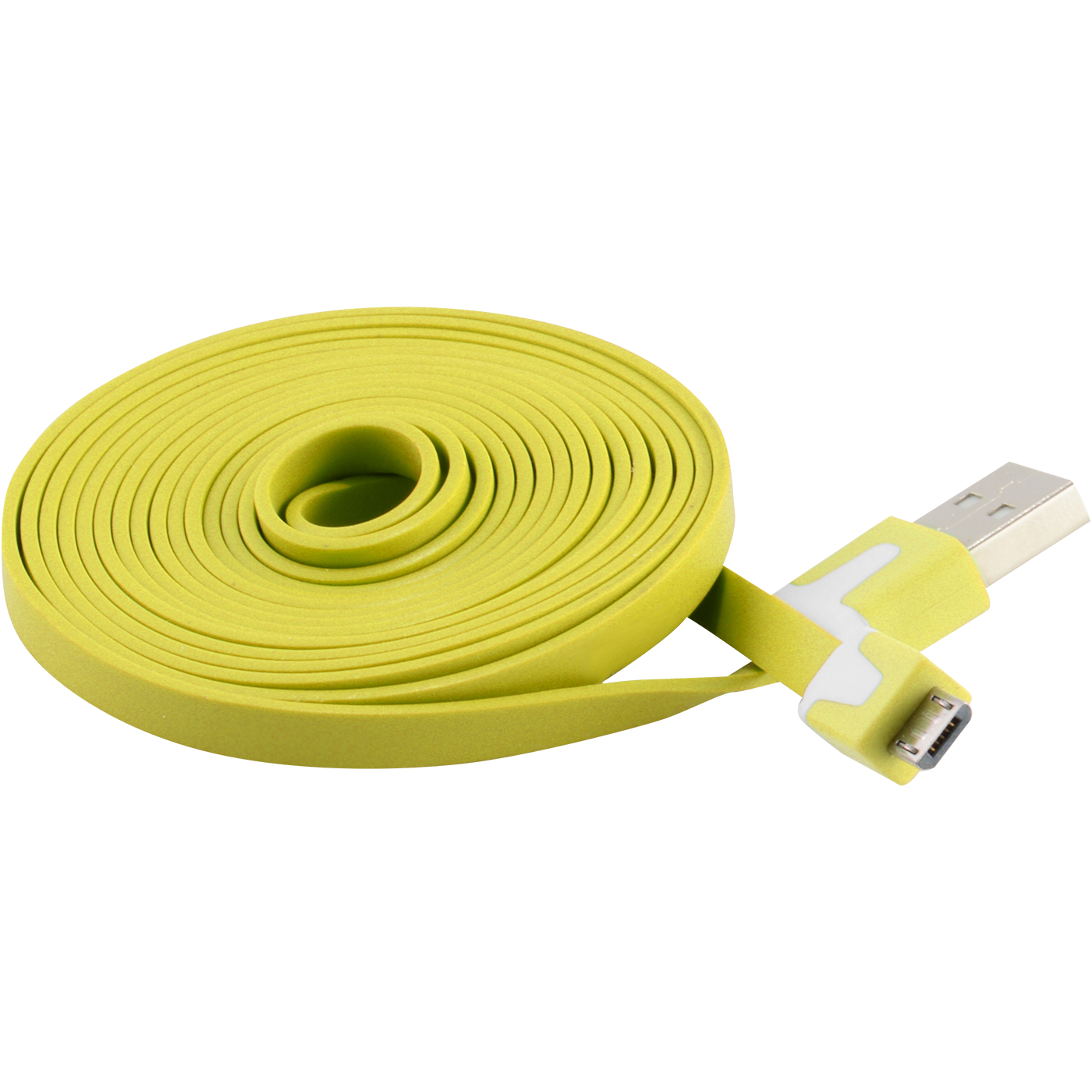 Extra Long 6 FT Flat Micro USB Data Charger Cable for Samsung, Motorola, HTC Nokia, LG (Yellow)