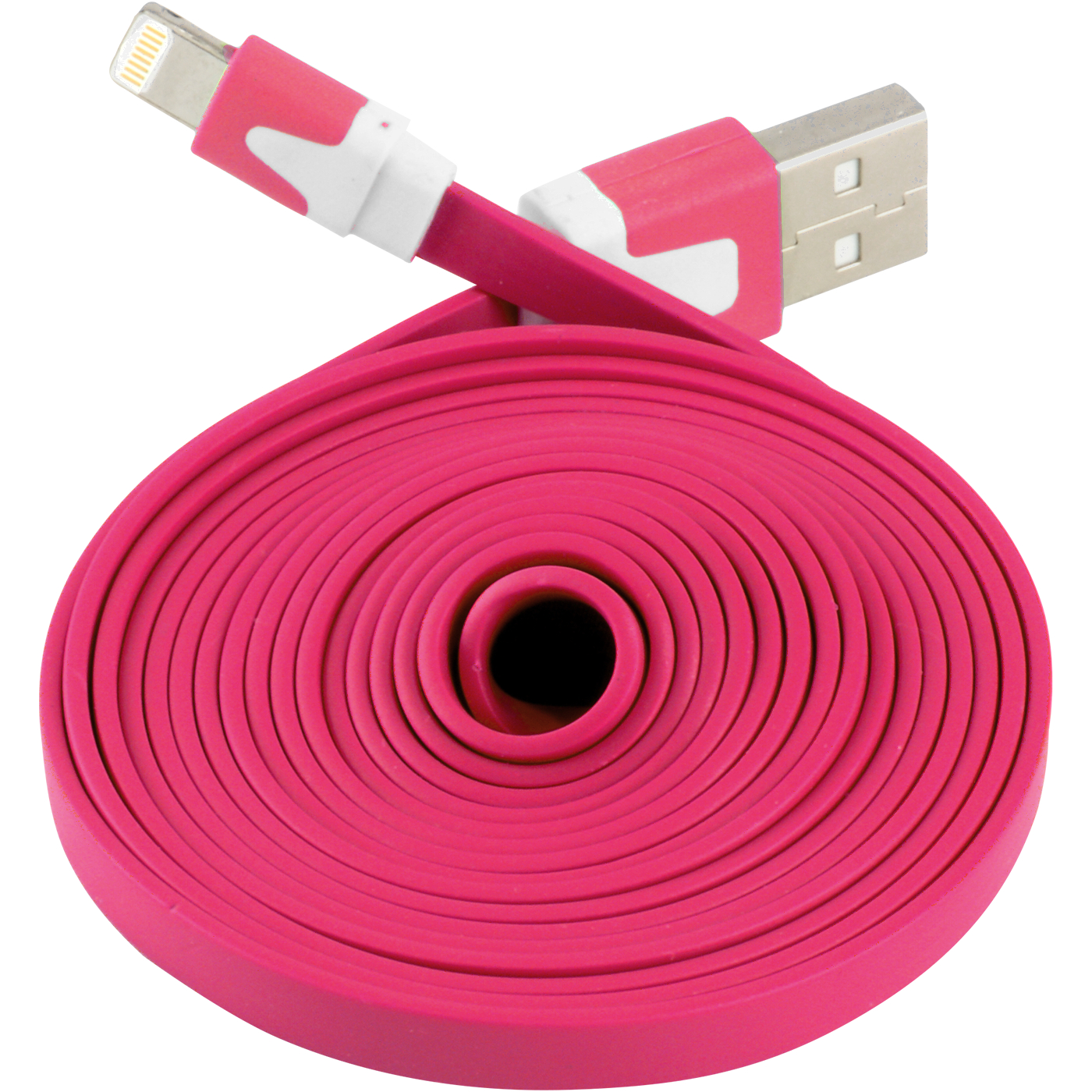 Extra Long Flat 6 FT USB Data Sync Charger Cable for Apple iPhone 5 5S 5C iOS 7 (Hot Pink)