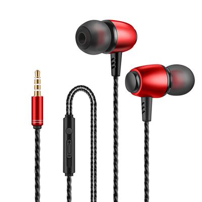 Earbuds In-Ear Sound Isolating Headphones Headset Ear Buds with Mic & Volume, Red