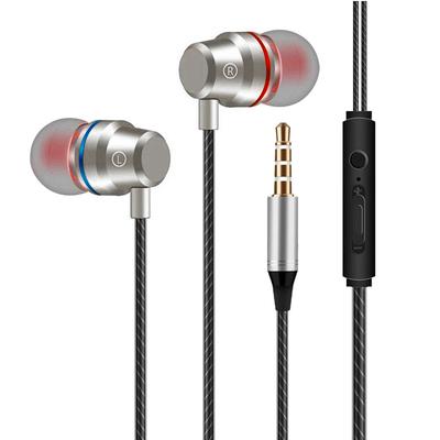 3.5mm HIFI Super Bass Headset In-Ear Earphone Stereo Earbuds Headphone Wired Mic, Silver