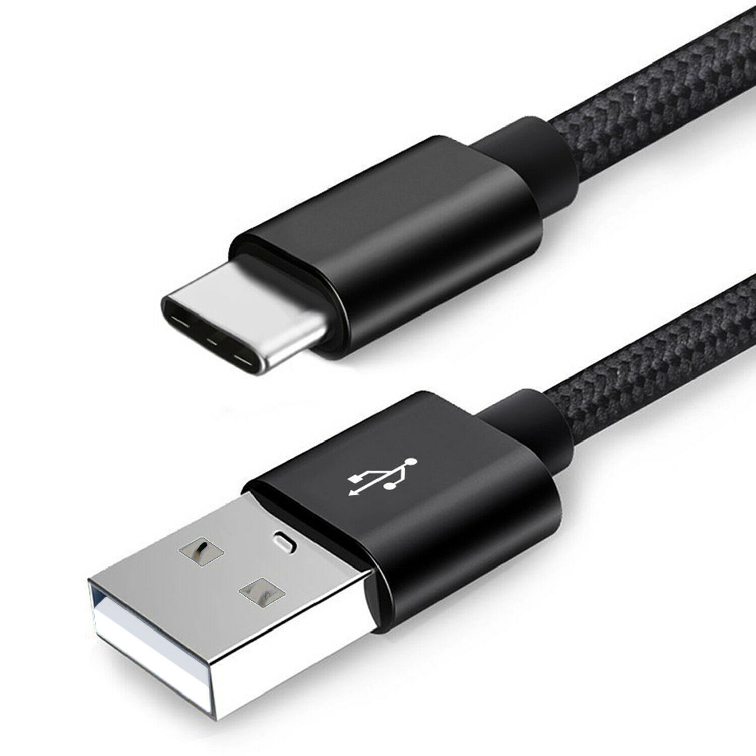 Nylon Braided USB-C Type C Fast Charging Data Sync Cable, 5 Foot
