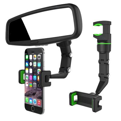 Rearview Mirror Phone Holder Car Mount Rotatable Retractable iPhone Samsung