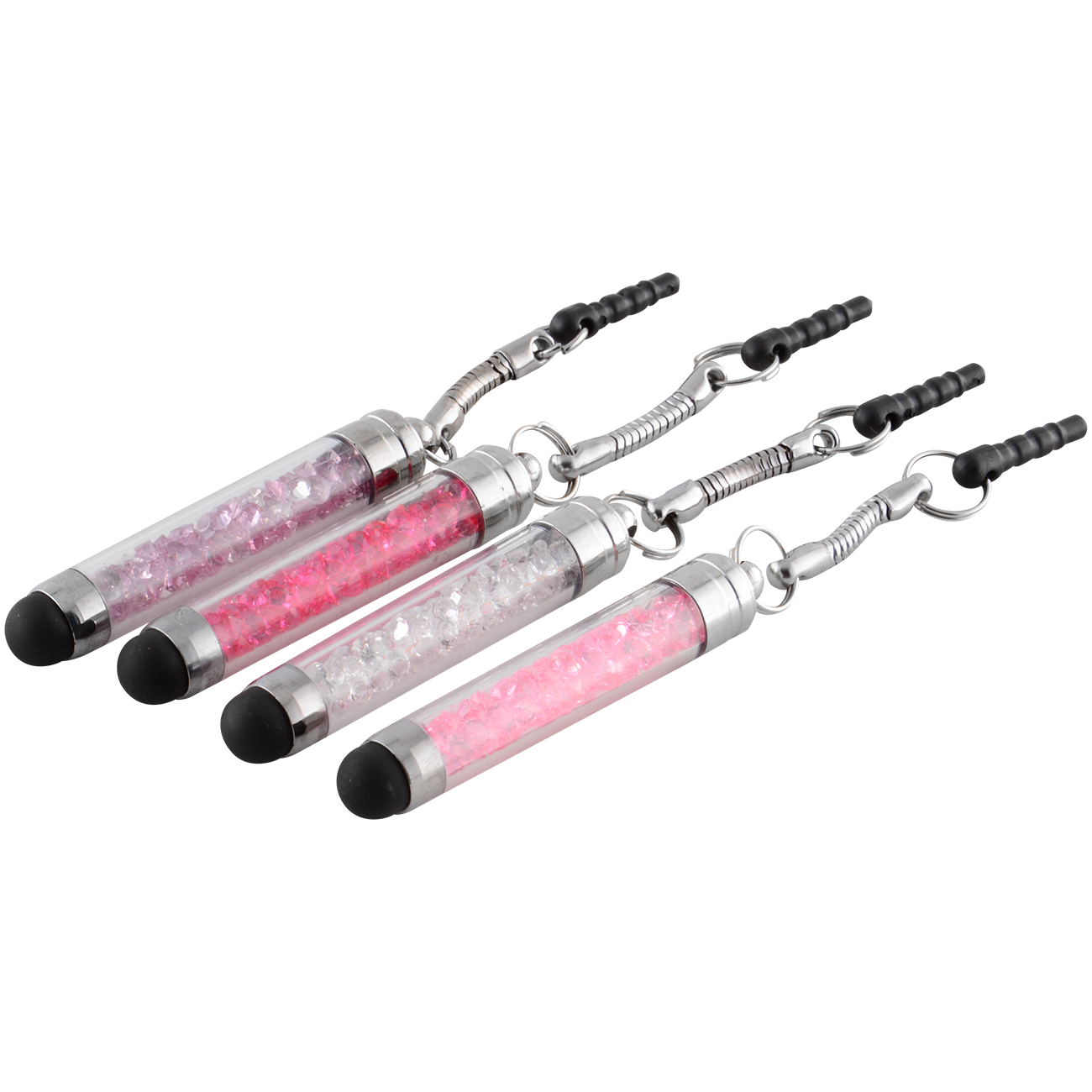 Crystal Glitter Stylus Pen iPad 4/Mini/Air/3/2 with Headphone 3.5mm Plug, 4-Pack