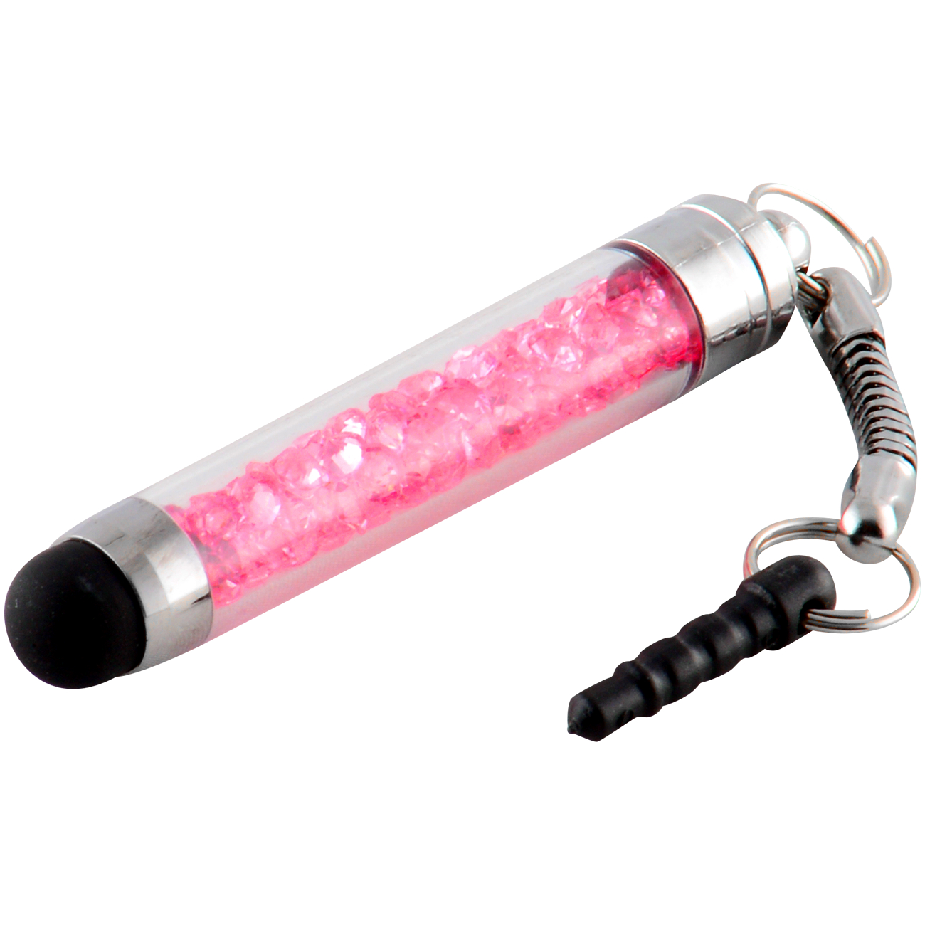Crystal Glitter Stylus Pen iPad 4 Mini Air 3 2 with Headphone 3.5mm Plug, Pink