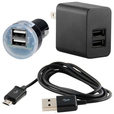 Wall + Car Charger + Data Cable for Amazon Kindle Fire