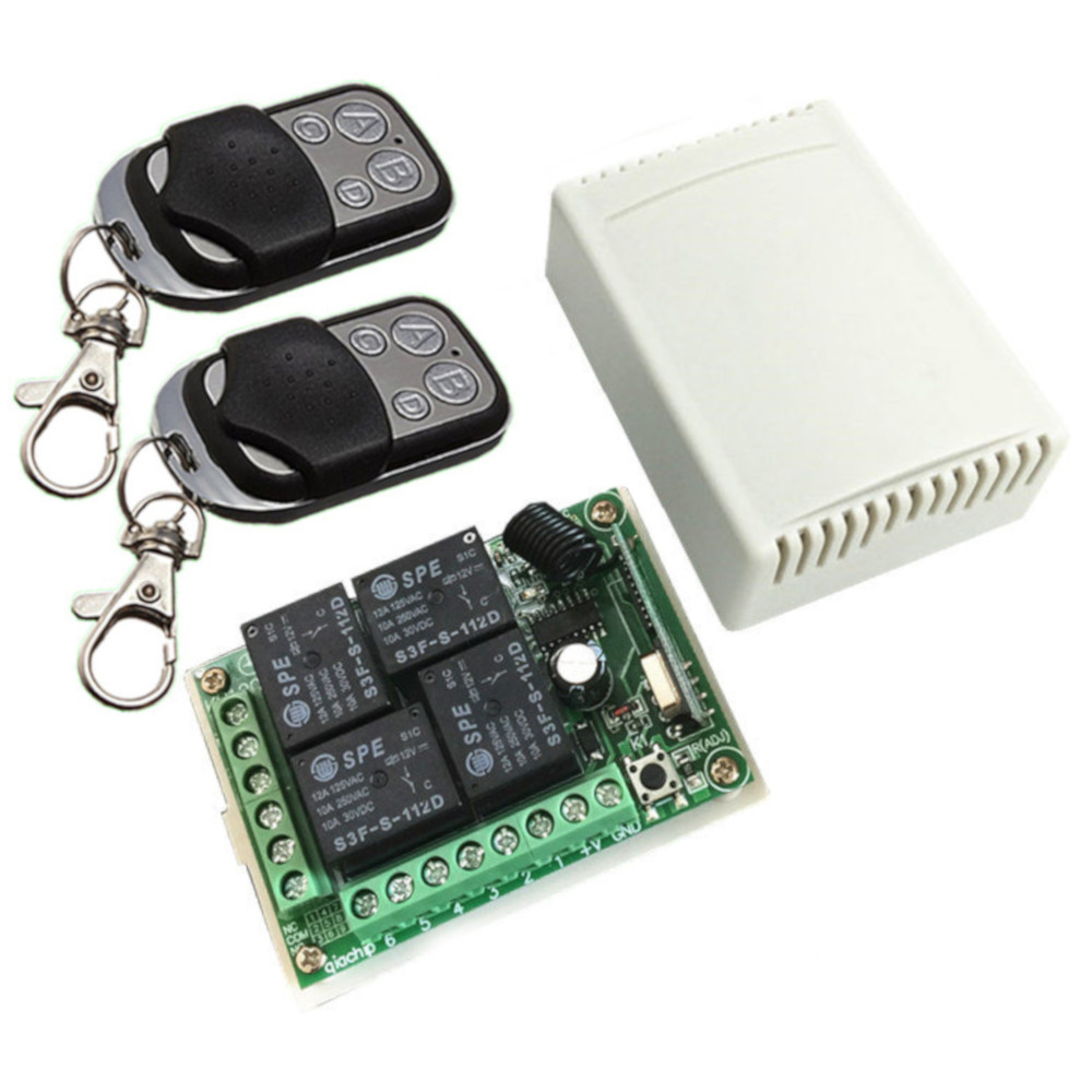 12V 4CH Channel Wireless Remote Control Radio Relay Switch Transceiver Receiver