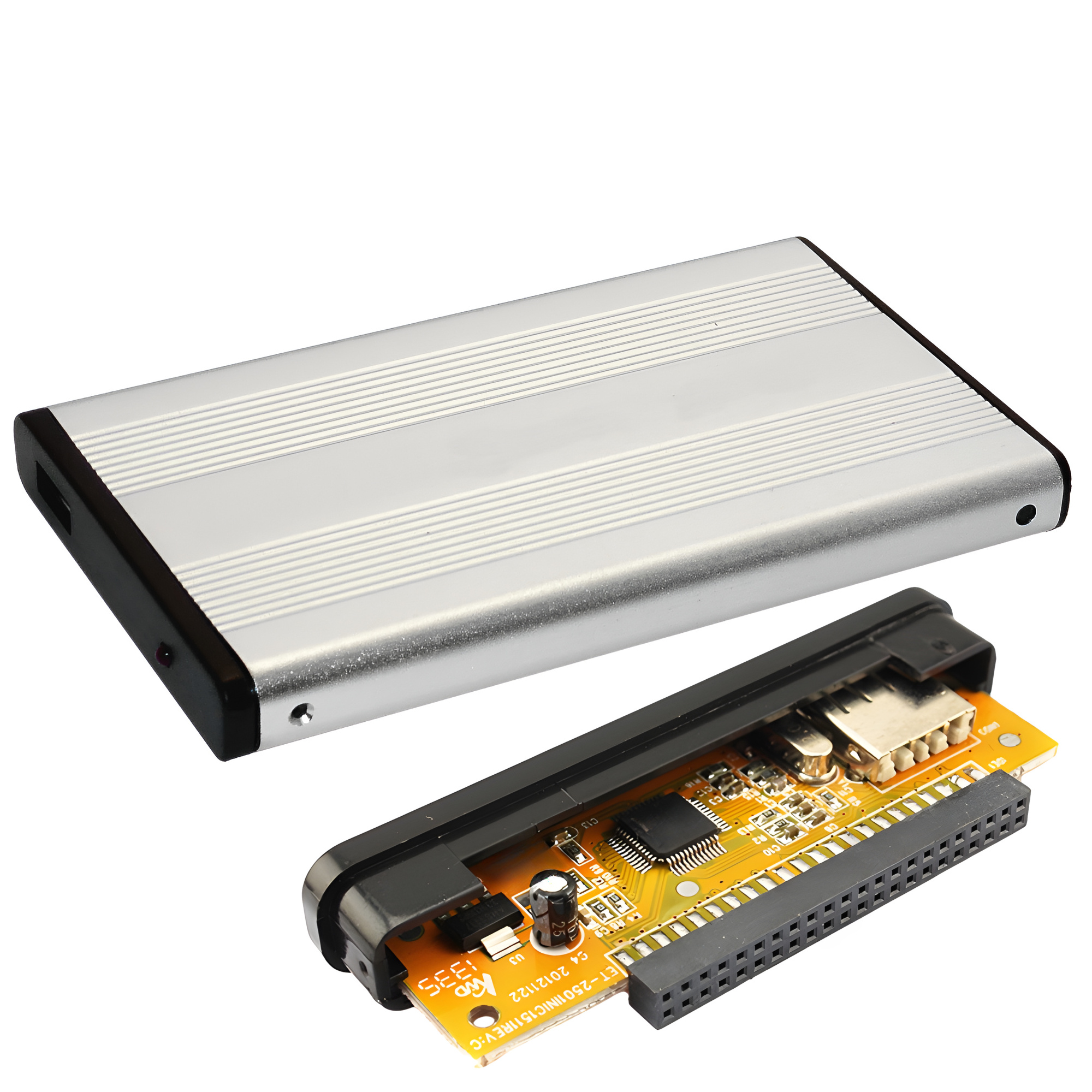 2.5" USB 2.0 IDE Hard Drive Disk HDD Enclosure Case, Silver