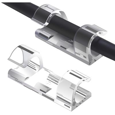 20pcs  Clear Plastic Adhesive Cable Cord Wire Organizer Clips Holders for Office, Under Desk, Car, PC, TV, Christmas Lights  (0.38" Diameter)