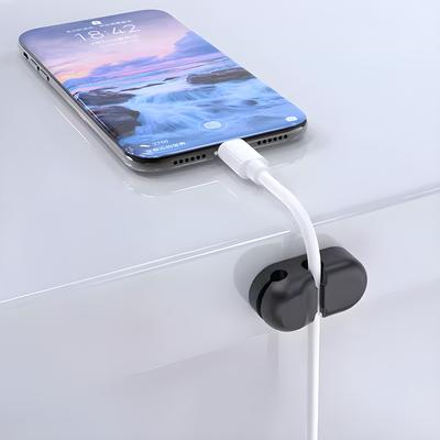 2-Clip Multi USB Cable Organizer Cord Management Charger Clip Wire Holder for Desktop Office Home Nightstand
