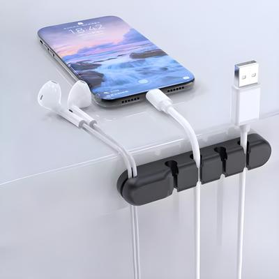 5-Clip Multi USB Cable Organizer Cord Management Charger Clip Wire Holder for Desktop Office Home Nightstand