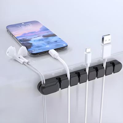 8-Clip Multi USB Cable Organizer Cord Management Charger Clip Wire Holder for Desktop Office Home Nightstand