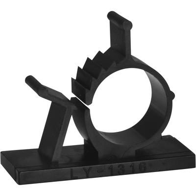 Adhesive Cable Management Clips, 0.5 Inch Adjustable Clamp, Black