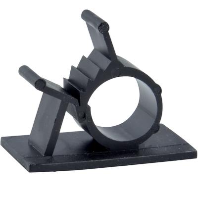 Adhesive Cable Management Clips, 0.6 Inch Adjustable Clamp, Black