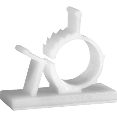 Adhesive Cable Management Clips, 0.6 Inch Adjustable Clamp, White