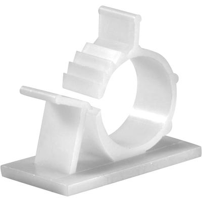 Adhesive Cable Management Clips, 0.85 Inch Adjustable Clamp, White